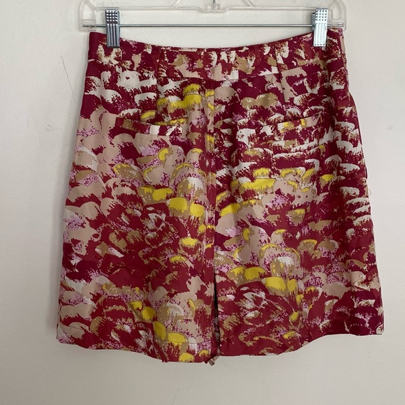 Tibi Silk pink Watercolor colorful shorts skort 6 - Picture 6 of 9
